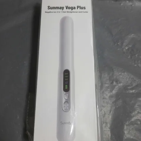 BOXED AND SEALED SUNMAY VOGA PLUS NEGATIVE ION 2-IN-1 HAIR STRAIGHTENER AND CURLER