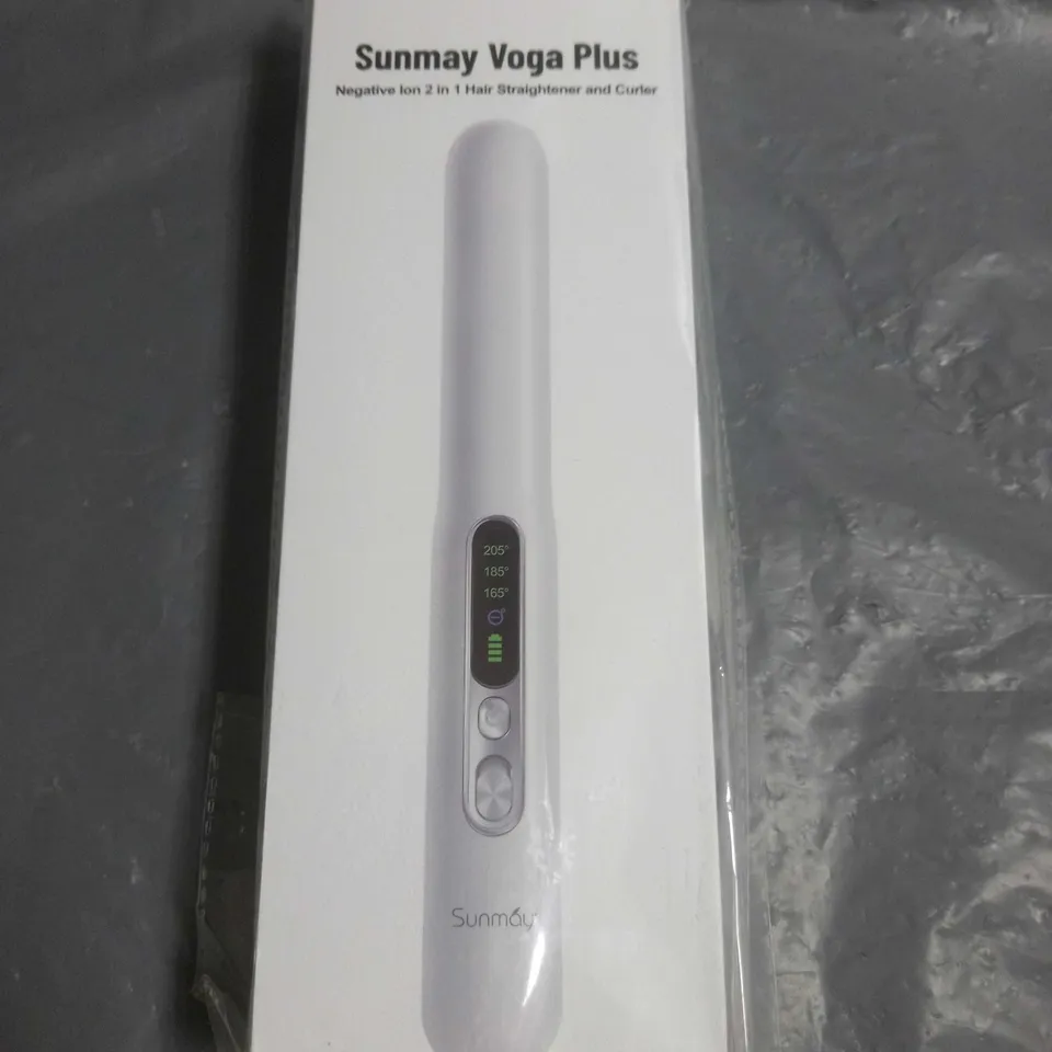 BOXED AND SEALED SUNMAY VOGA PLUS NEGATIVE ION 2-IN-1 HAIR STRAIGHTENER AND CURLER