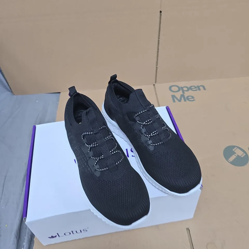 LOTUS ULS554 BLACK SNEAKERS, UK 6 (EU 39) – BOXED