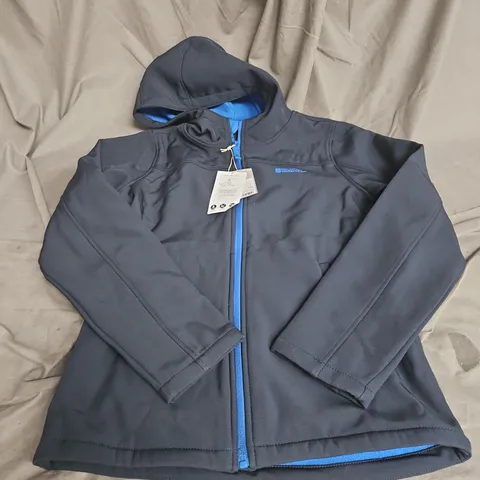 MOUNTAIN WAREHOUSE EXODUS KIDS WATER RESISTANT SOFTSHELL JACKET IN NAVY SIZE 13YRS