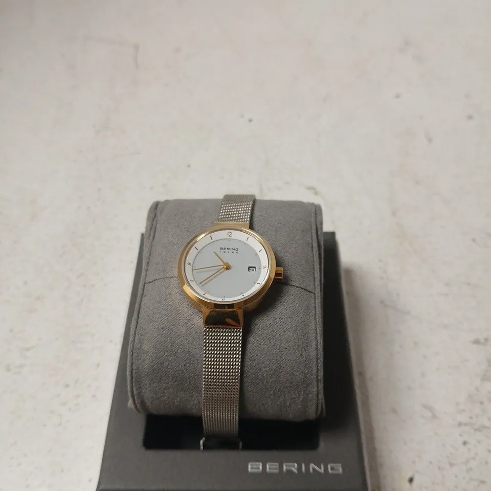 BERING WATCH – GOLD-TONE CASE, MESH BRACELET