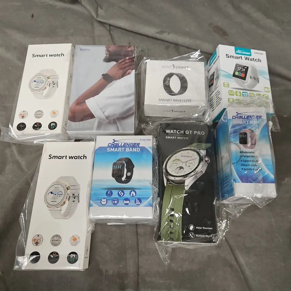 8 X ASSORTED SMARTWATCHES IN VARIOUS BRANDS TO INCLUDE CHALLENGER, SOUL SMART, GT PRO ETC 
