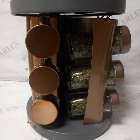 TOWER CAVALETTO ROSE GOLD ROTATING SPICE RACK GREY