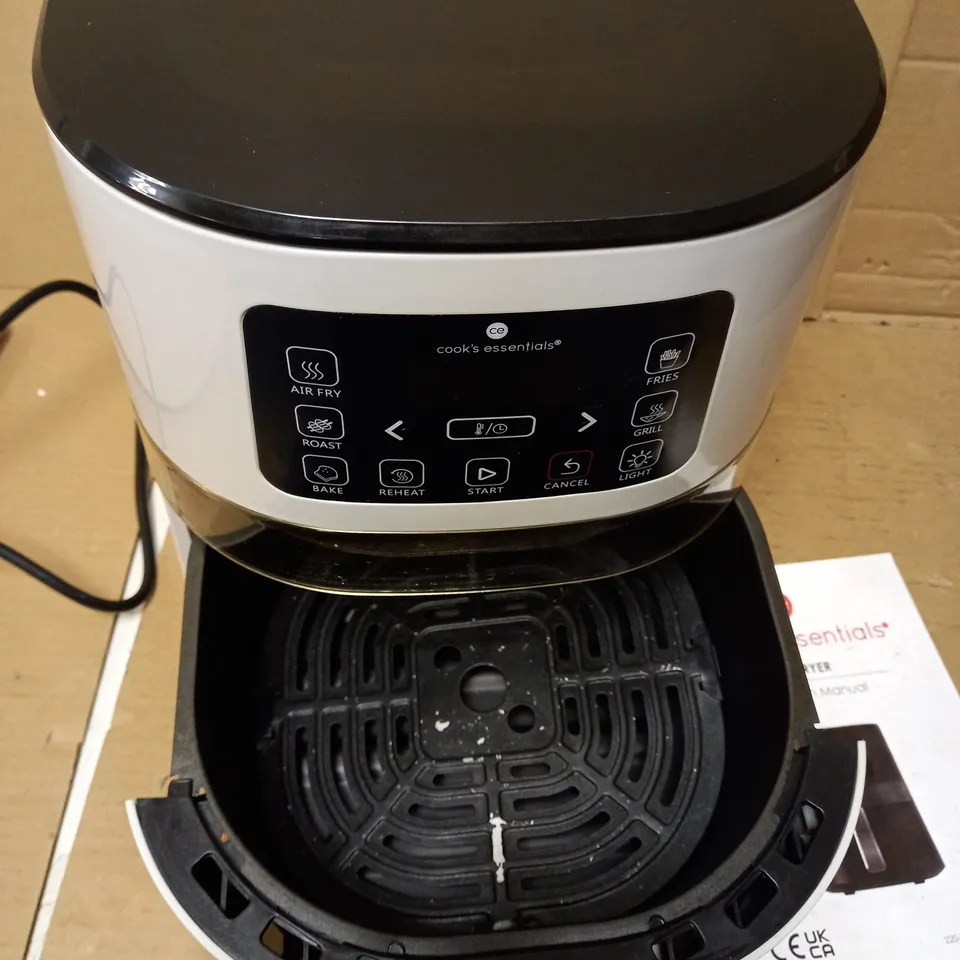 COOK'S ESSENTIALS 4.0L AIR FRYER WITH DIGITAL TOUCHSCREEN & VIEWING SCREEN - COOL GREY