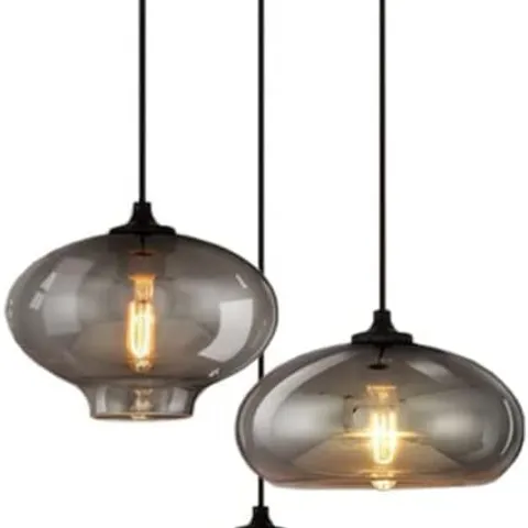 BOXED ALDEX LEATHERHEAD 3 LIGHT KITCHEN ISLAND CEILING LIGHT PENDANT GRAPHITE DARK GREY FINISH