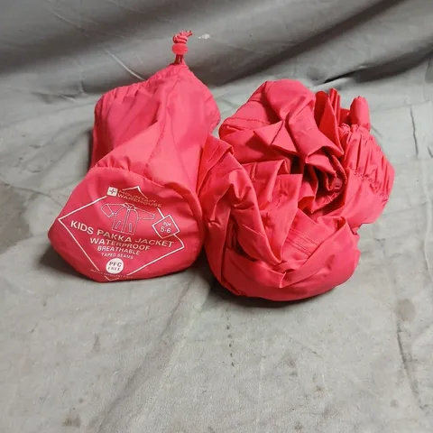 MOUNTAIN WAREHOUSE KIDS PAKKA JACKET PINK AGED 5-6 YEARS
