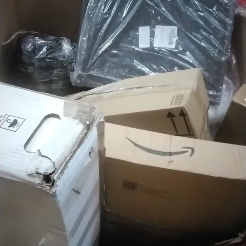 A PALLET CONTAINING ASSORTED HOUSEHOLD GOODS AND PRODUCTS TO INCLUDE; PORTABLE AIR COOLER, COOLING MAT FOR PETS, BOXED FURNITURE ETC