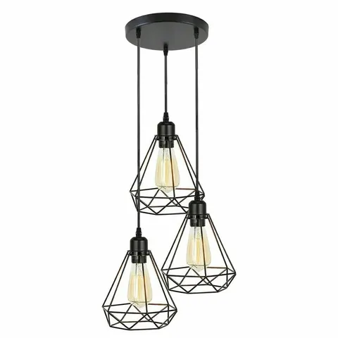 BOXED GRANDFIELD 3-LIGHT DOME PENDANT WITH PVC ACCENTS 