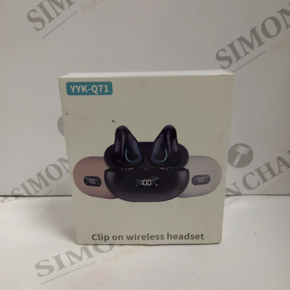 BOXED & UNBRANDED YYK-Q71 WIRELESS CLIP-ON BLUETOOTH EARPHONES BLACK