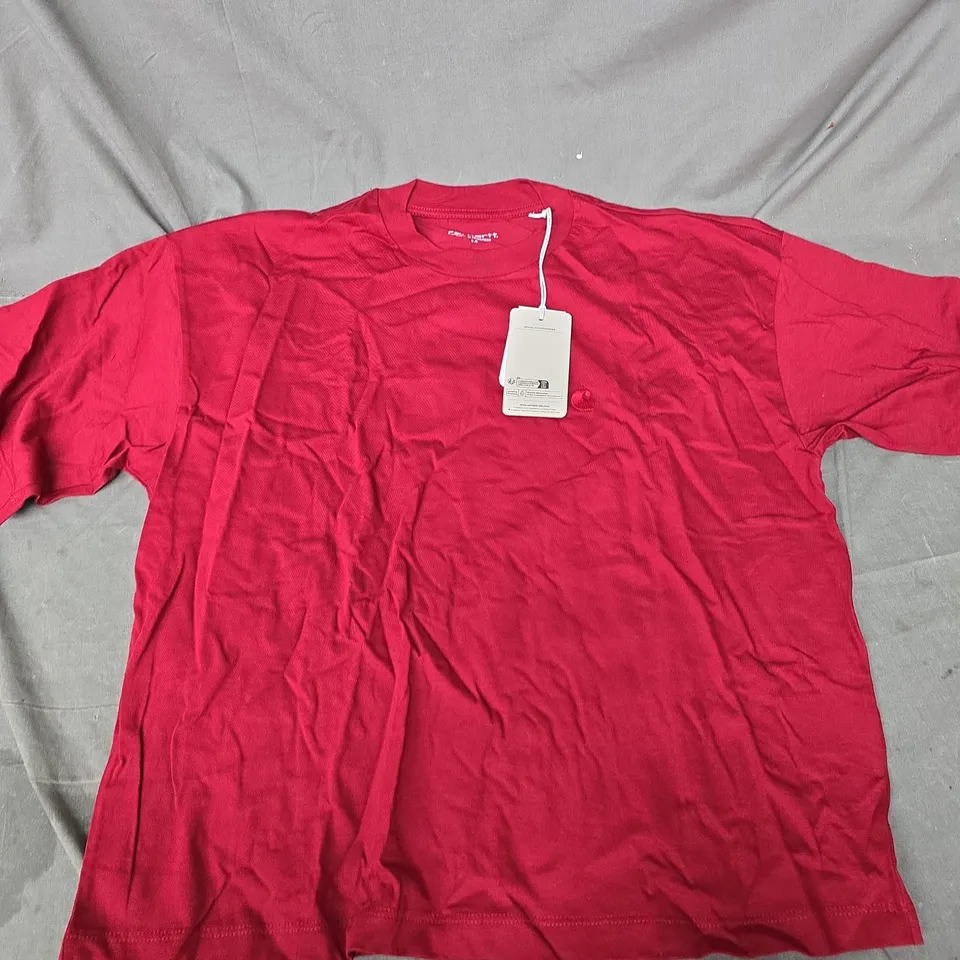 CARHARTT WOMENS SHORT SLEEVE CHESTER T-SHIRT IN SCARLET RED - MEDIUM