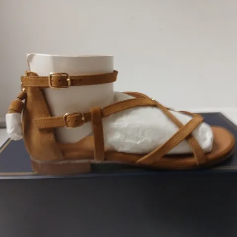 FAIRFAX & FAVOR WOMEN'S SANDALS β TAN LEATHER, STRAPPY, UK 5