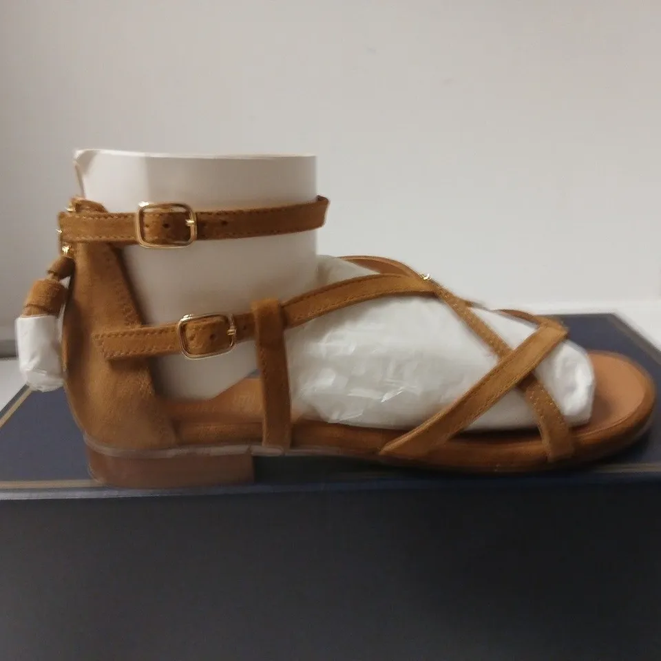 FAIRFAX & FAVOR WOMEN'S SANDALS – TAN LEATHER, STRAPPY, UK 5 