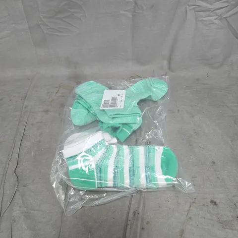 TOMMIE COPPER SET OF 4 INFRARED COMPRESSION SOCKS GREEN ANKLE MEDIUM