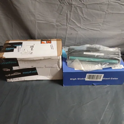BOX OF APPROXIMATELY 10 ASSORTED PRINTER TONER CARTRIDGES