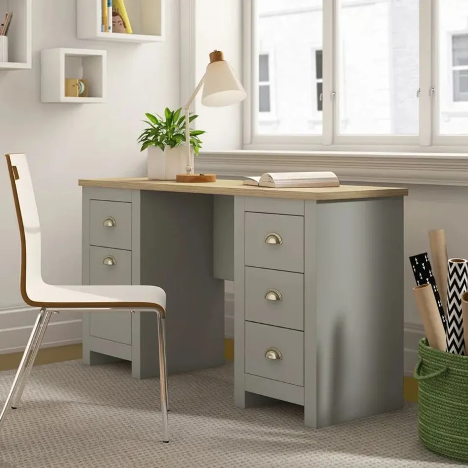 BOXED LORETTA DESK - GREY (2 BOXES)