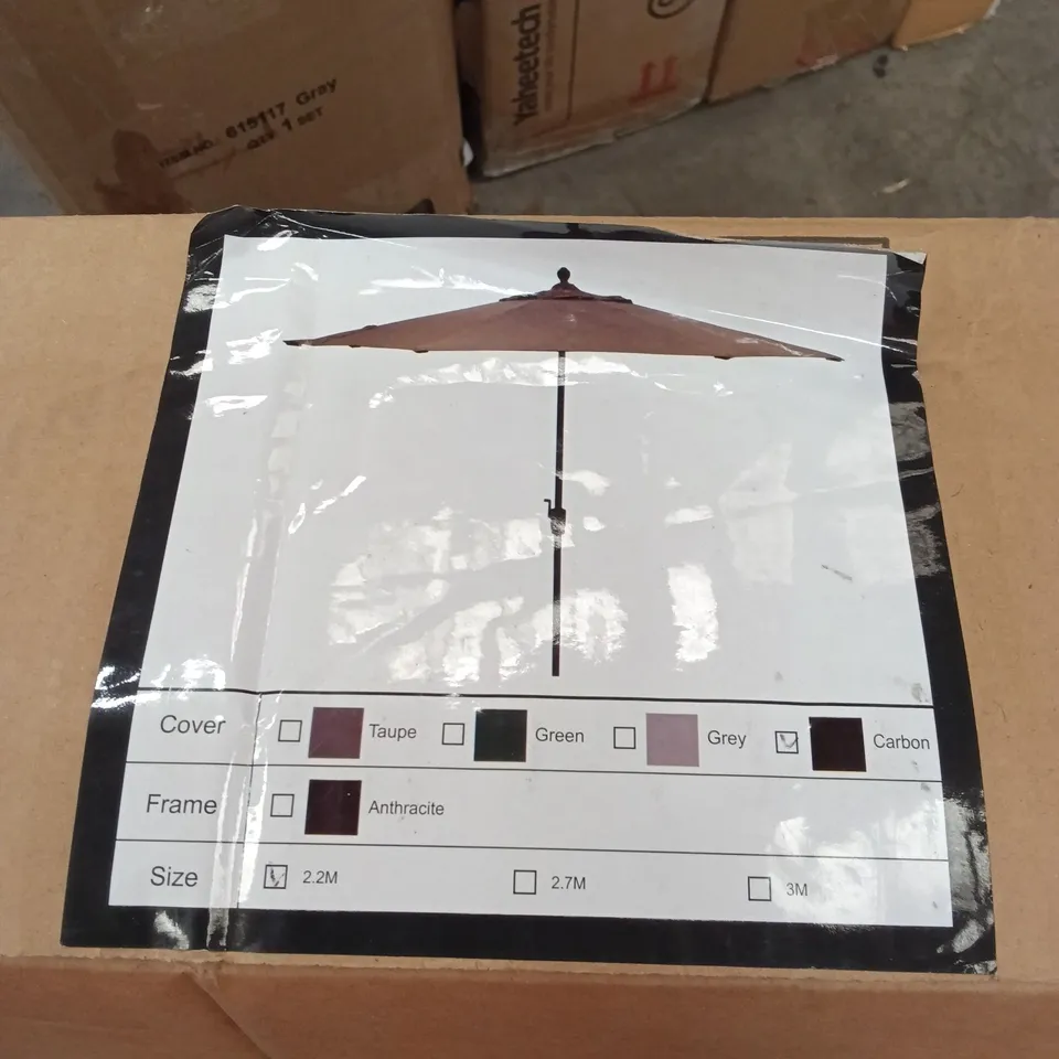 BOXED ELIZABETH PARASOL 2.2M - CARBON/ANTHRACITE (1 BOX)