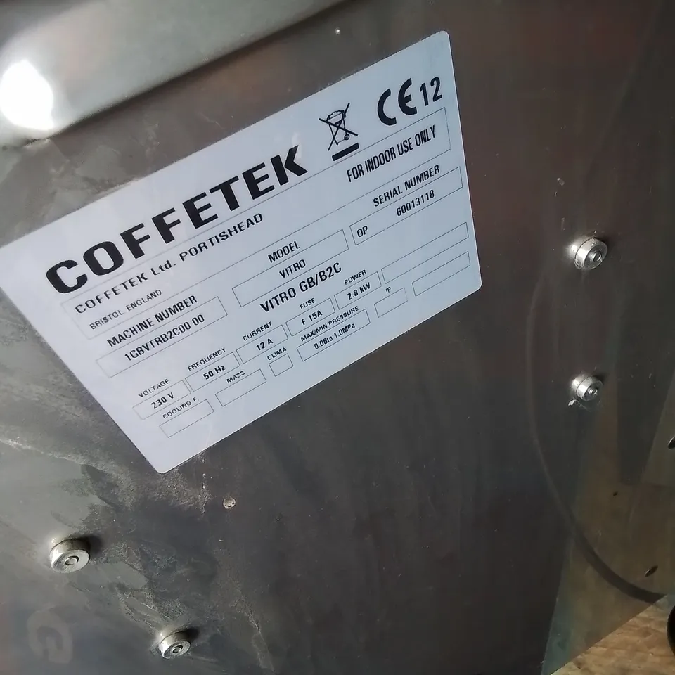 COFFETEK VITRO BEAN TO CUP & HOT DRINK DISPENCER WITH COIN MECHANISM 