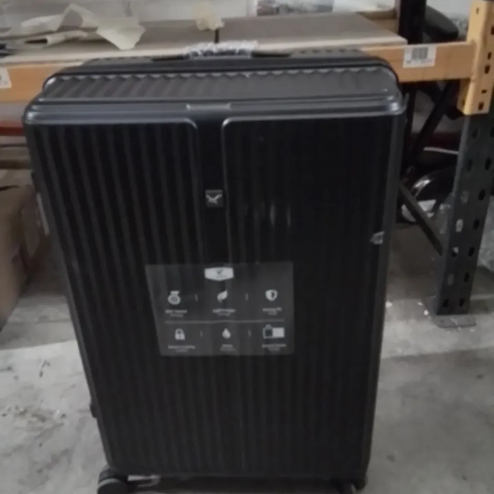 LUGG 3PCS SET SUITCASE LOCKABLE SYSTEM BLACK SUITCASES