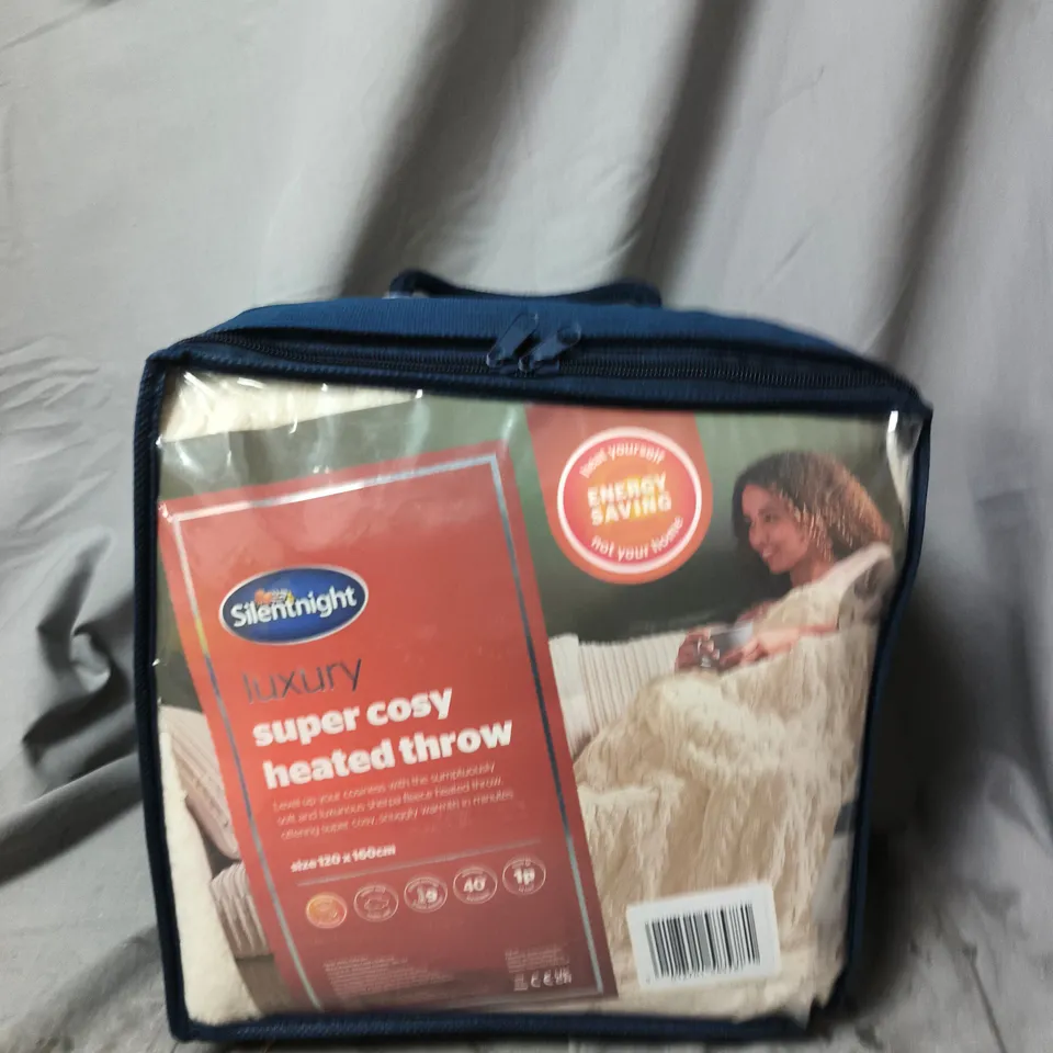 SILENTNIGHT LUXURY SUPER COSY HEATED THROW – 120 X 160 CM IN BLUE CARRY CASE