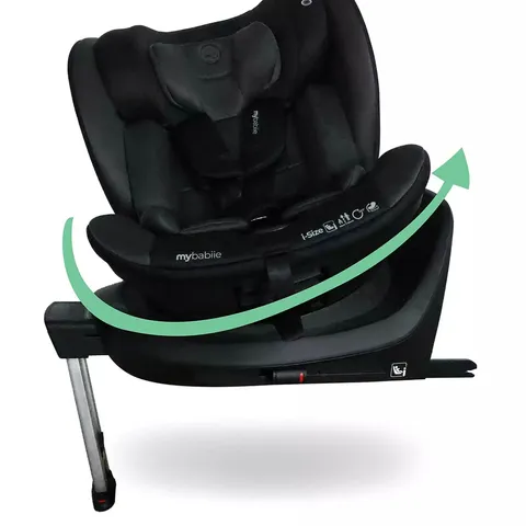 BOXED MY BABIIE MBCS400 SPIN R129 CAR SEAT WITH SUPPORT LEG - BLACK