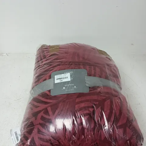 OUTLET COZEE HOME VELVET LEAF EMBOSSED FILLED BEDSPREAD RED 