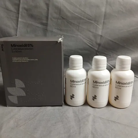 MINOXIDIL 5% TOPICAL SOLUTION – 3 X 60 ML BOTTLES WITH BOX