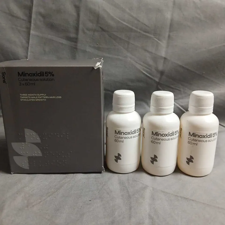 MINOXIDIL 5% TOPICAL SOLUTION – 3 X 60 ML BOTTLES WITH BOX