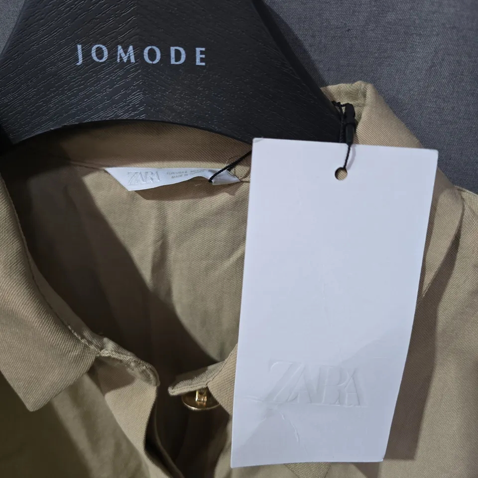 ZARA BEIGE WOMEN'S SHIRT– UK SIZE L