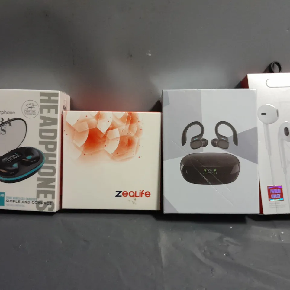 APPROXIMATELY 8 ASSORTED ITEMS TO INCLUDE - ZEA LIFE , X55 EAR BUDS , VENDENS EARPHONES ETC