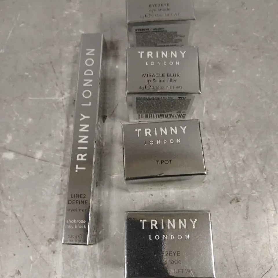 TRINNY LONDON LOT OF 5 ASSORTED COSMETIC ITEMS TO INCLUDE - EYE SHADE DESIRE - LINE2DEFINE EYELINER INKY BLACK - MIRACLE BLUR LIP LINE FILLER - ETC