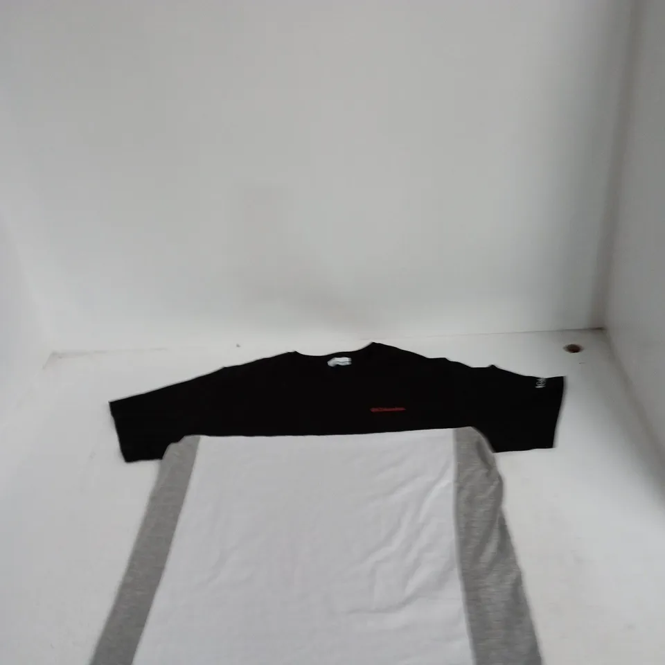 COLUMBIA SPORTSWEAR RAGLAN TOP – BLACK WITH GREY SLEEVES, XL (MEN'S)