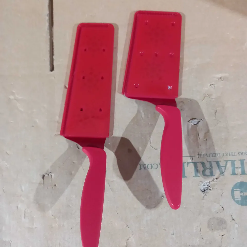 KUHN RIKON SLICE AND SERVE SPATULA KNIVES 2PC SET - RED