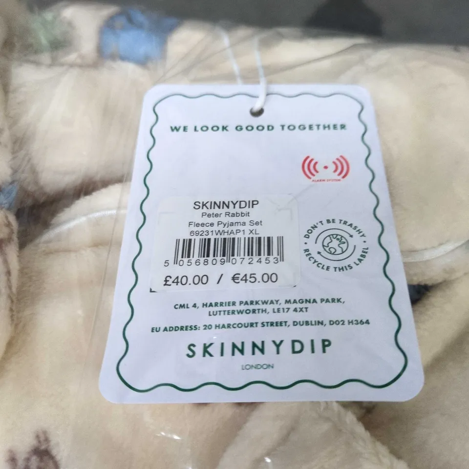 SKINNYDIP PETER RABBIT FLEECE PYJAMA SET XL