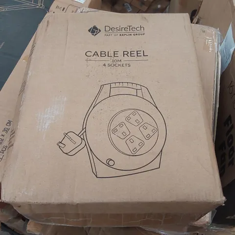 BOXED DESIRETECH 10m 4 SOCKET CABLE REEL 