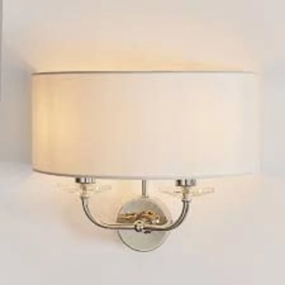 BOXED ENDON 60180 NIXON WALL LIGHT IN A BRIGHT NICKEL FINISH. 