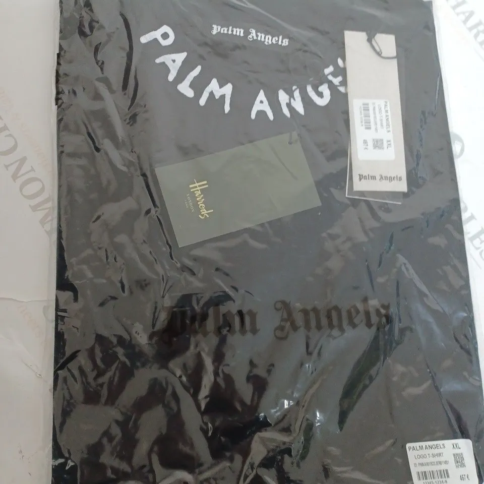 PALM ANGELS MENS LOGO T-SHIRT IN BLACK - SIZE XXL