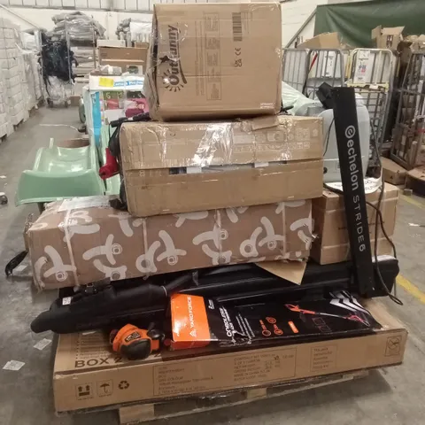 PALLET OF ASSORTED INCOMPLETE GOODS TO INCLUDE; TRAMPOLINE PARTS, GYM EQUIPMENT PARTS, OUTDOOR PLAY PARTS ETC