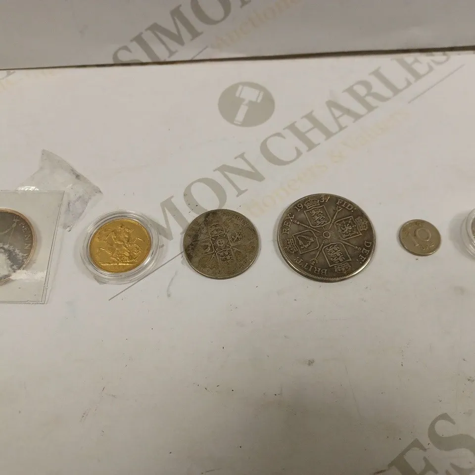 BOX TO CONTAIN APPROX. 17 X ASSORTED HISTORICAL & COLLECTORS COINS. DESIGNS VARY