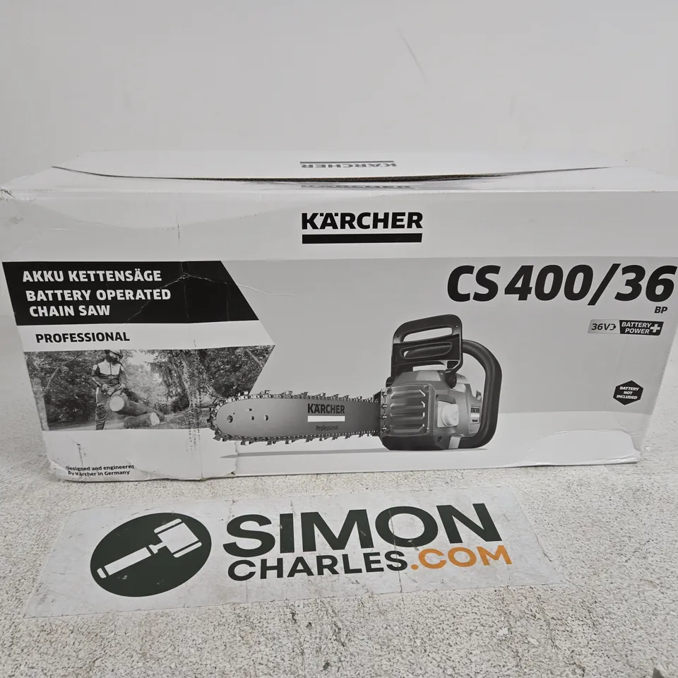 KÄRCHER CS 400/36 BP BATTERY-OPERATED CHAINSAW – BOXED NO BATTERY INCLUDED