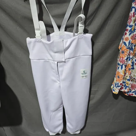 EXCALIBUR SPORTS WHITE PANTS WITH SUSPENDERS-SIZE UNSPECIFIED 