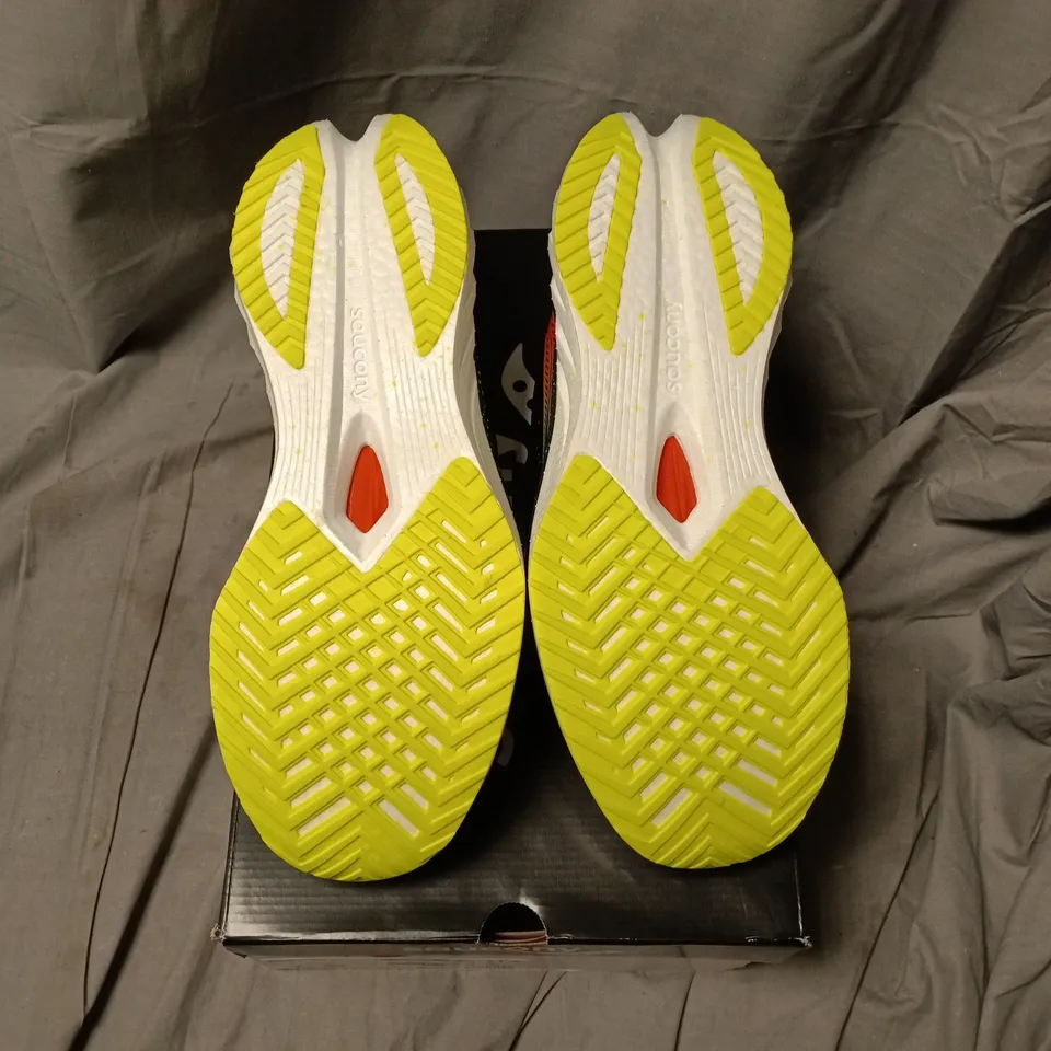 SAUCONY ENDORPHIN SPEED 4 RUNNING SHOES – NAVY/NEON YELLOW, UK 10.5 (US 11.5) – BOXED