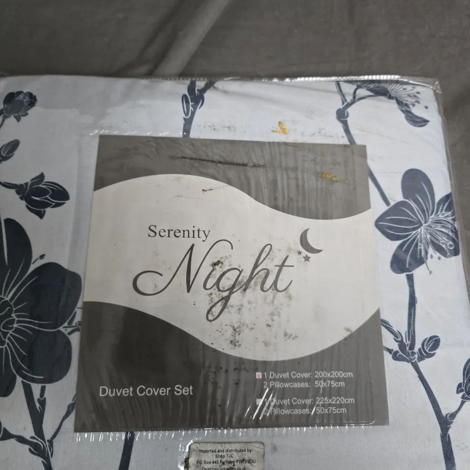 SERENITY NIGHT DUVET COVER SET – FLORAL DESIGN, 200X200 CM DUVET, 2 PILLOWCASES