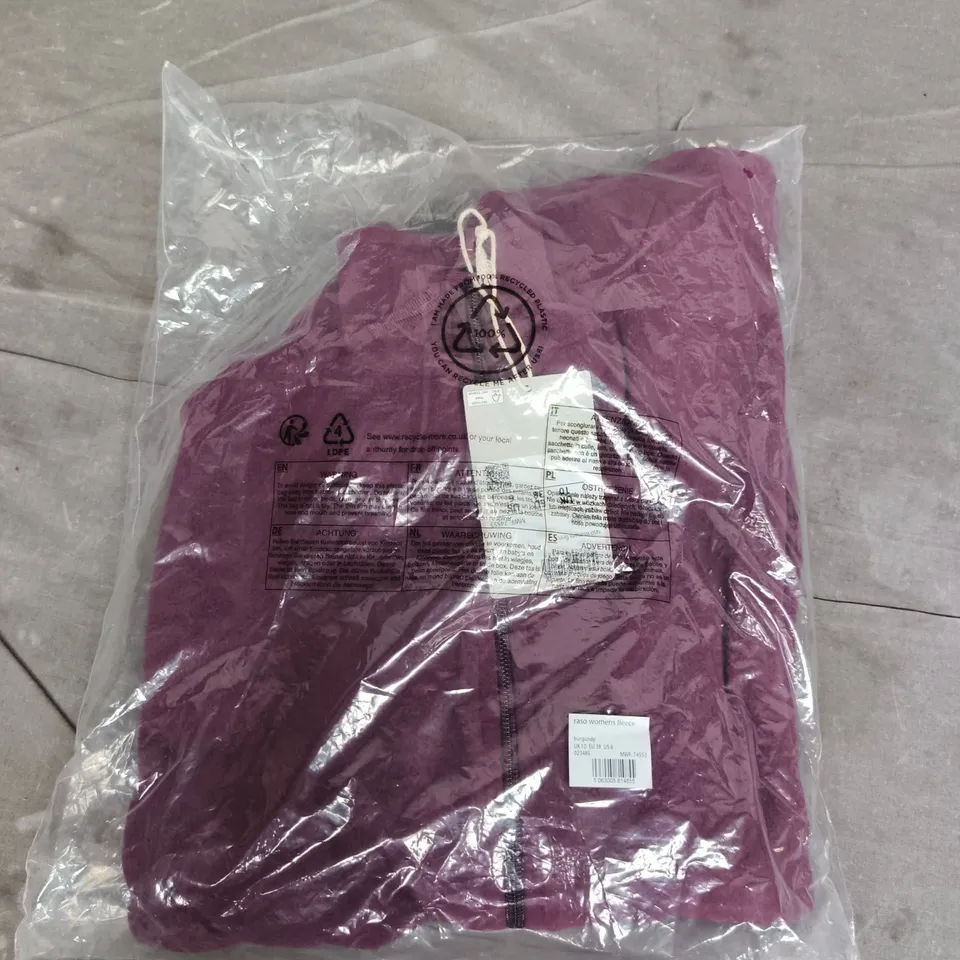BAGGED MOUNTAIN WAREHOUSE RASO WOMENS FLEECE IN BURGUNDY - UK 10