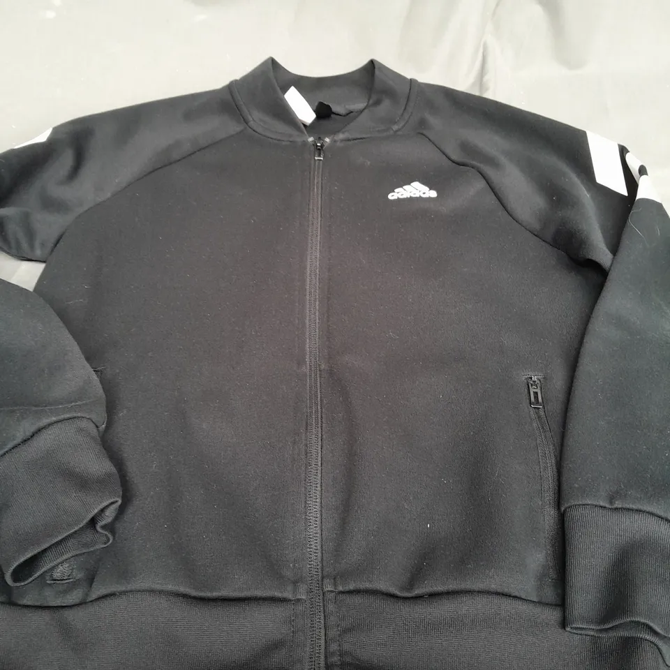 ADIDAS BLACK JACKET - UK 10-11 YEARS