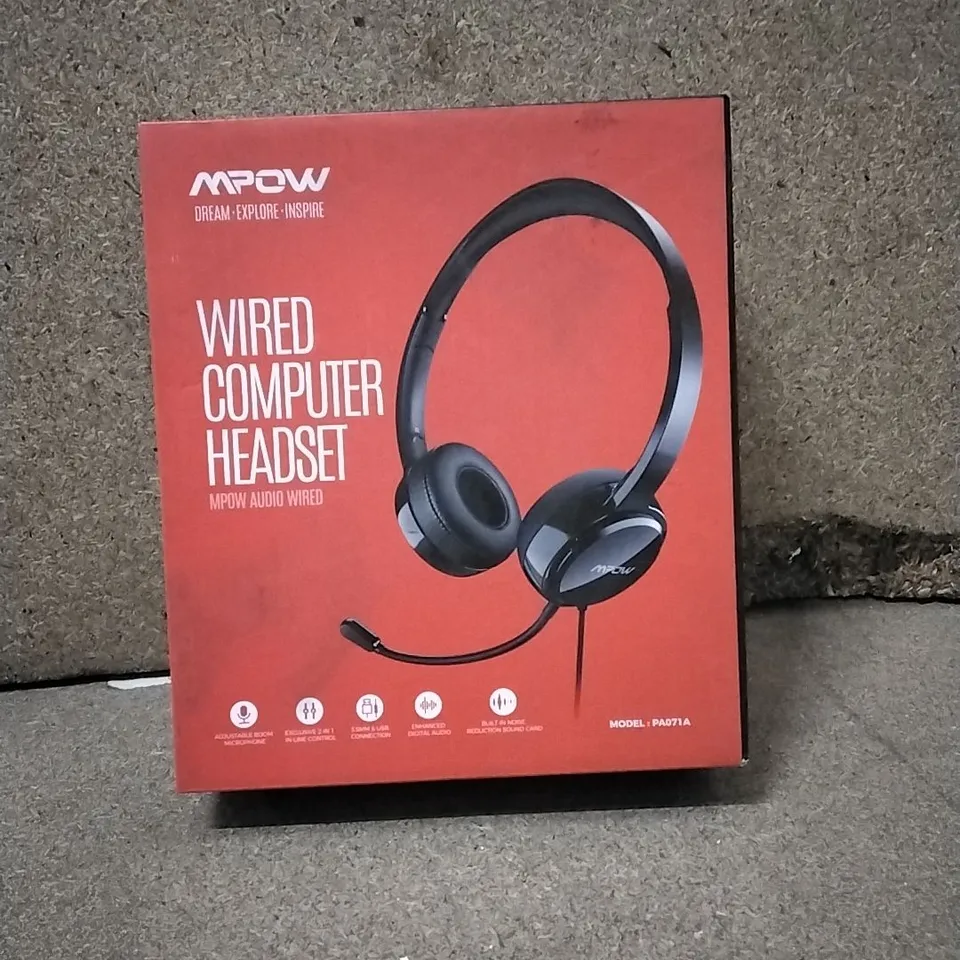 BOXED MPOW WIRED COMPUTER HEADSET 