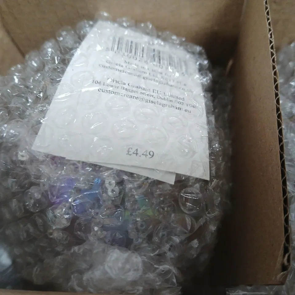 LOT OF 6 BRAND NEW GISELLA GRAHAM CLEAR SNOWFLAKE BAUBLE TREE DECORATIONS