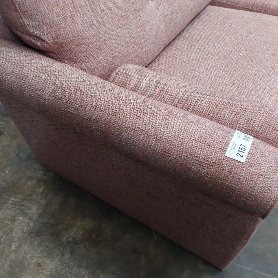 QUALITY BRITISH DESIGNER LOUNGE Co. PHOEBE FOUR SEATER SOFA WITH ROLL BOLSTER CUSHIONS ROSE PINK FABRIC 