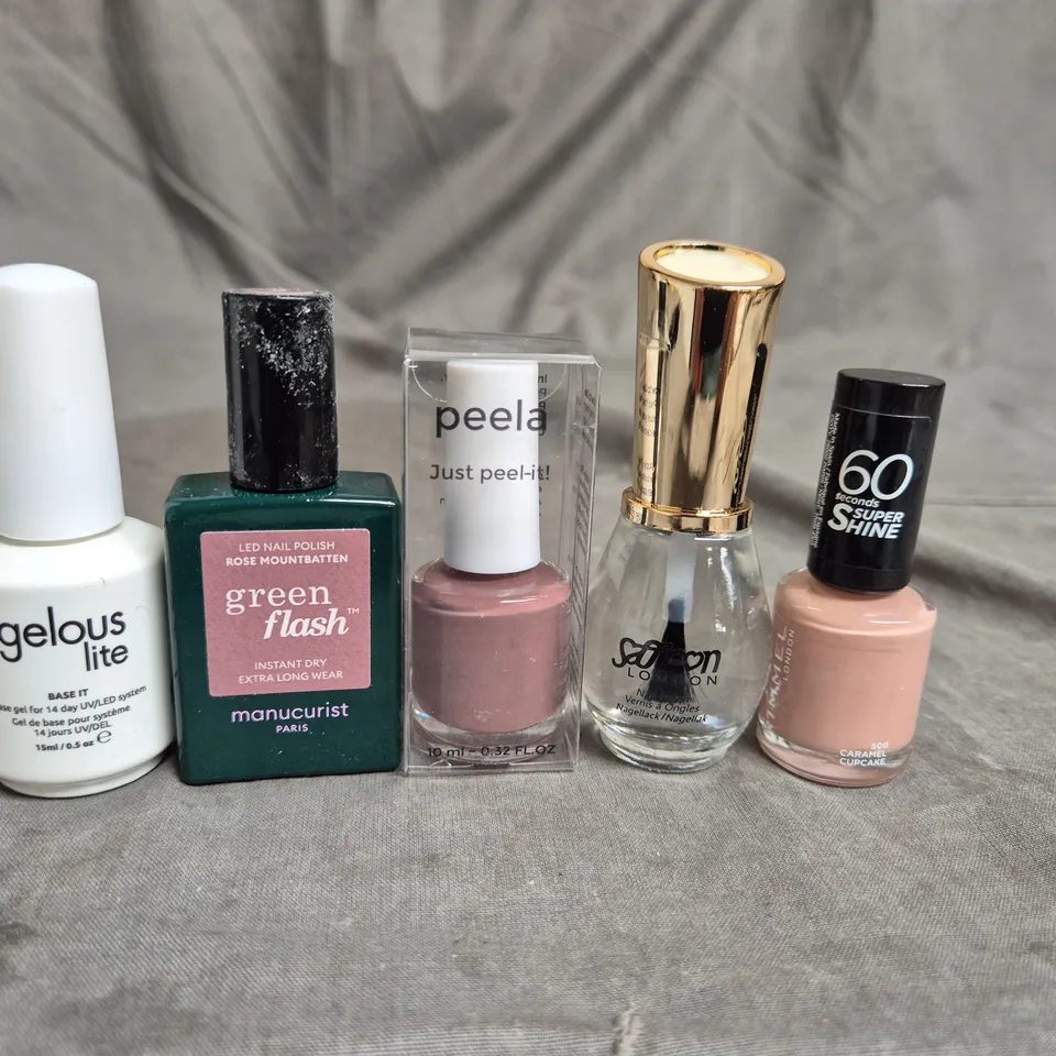 APPROXIMATELY 20 BOTTLES OF NAIL VARNISH TO INCLUDE RIMMEL, PEELA AND SAFFRON