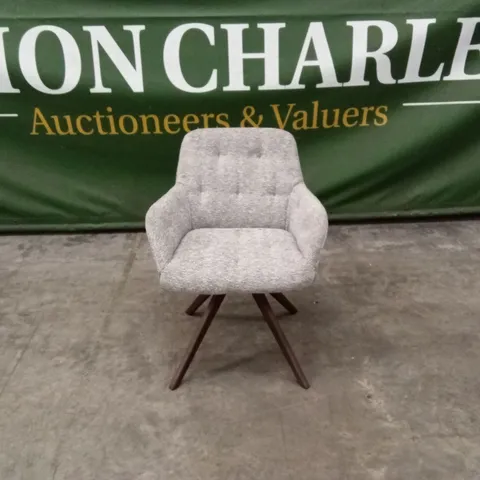 QUALITY DESIGNER FABRIC SWIVEL DINING CHAIR