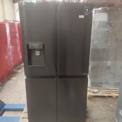 HISENSE PUREFLAT FOUR DOOR FRIDGE FREEZER WITH ICE & WATER NON-PLUMBED RQ760N4SBFE - BLACK STEEL